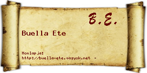 Buella Ete névjegykártya